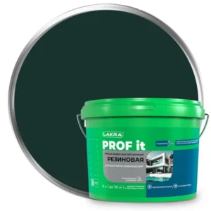 9591036 Краска резиновая для всех типов поверхностей ЛАКРА PROF IT зеленый RAL 6005 6 кг