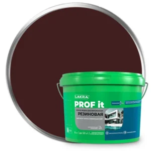 9591038 Краска резиновая для всех типов поверхностей ЛАКРА PROF IT коричневый RAL 8017 6 кг
