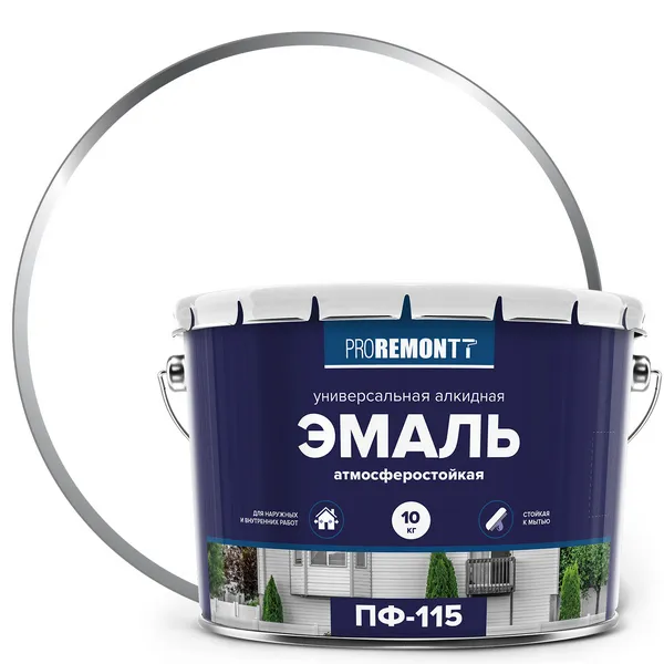 9591481 Эмаль ПФ-115 PROREMONTT Бел. глянц. 10 кг Л-С 1 9591481-emal-pf-115-proremontt-belyi-glayncevyi-gsse-10kg
