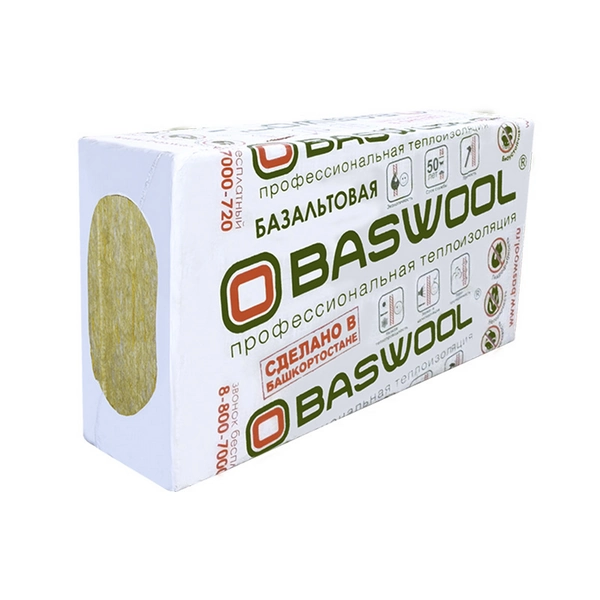 Плиты теплоизоляционные из минеральной ваты BASWOOL ФАСАД 120 1200х600х100 мм (упак. 0,216м3) 1 Плиты теплоизоляционные из минеральной ваты BASWOOL ФАСАД 120 1200х600х100 мм (упак. 0,216м3)