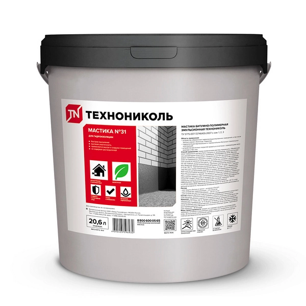 688799 Мастика кровельная ТЕХНОНИКОЛЬ № 31 морозостойкая, 18 кг 1 688799 Мастика кровельная ТЕХНОНИКОЛЬ № 31 морозостойкая, 18 кг