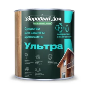 9592243 Деревозащитное средство Здоровый Дом Ультра Белый 0,8л Л-С