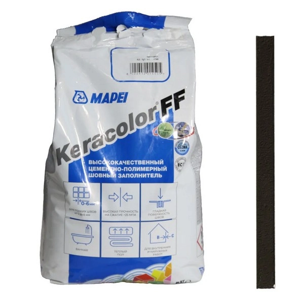 5QA012005A Mapei Keracolor FF шовный заполнитель на цементной основе №120 Черный 5 кг. 1 mapei-keracolor-ff-120-chernaya-5kg