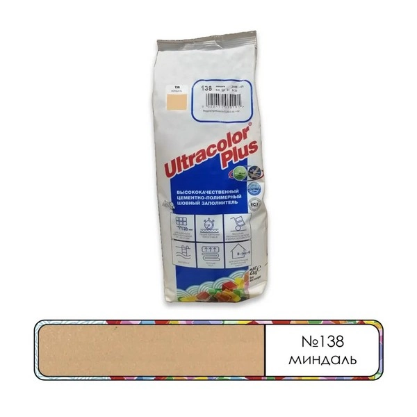 6013802A Mapei Ultracolor Plus шовный заполнитель на цементной основе №138 Миндаль 2 кг. 1 mapei-ultracolor-plus-138-mindal-2kg-gsse