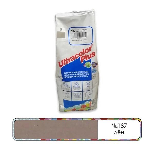 60018702A Mapei Ultracolor Plus шовный заполнитель на цементной основе №187 Лен 2 кг. 1 mapei-ultracolor-plus-187-len-2kg-gsse