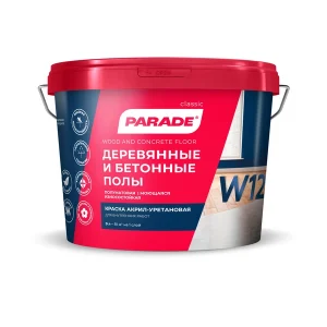 9593107 Краска акрил-уретановая PARADE W120 для деревянных и бетонных полов База С 9л